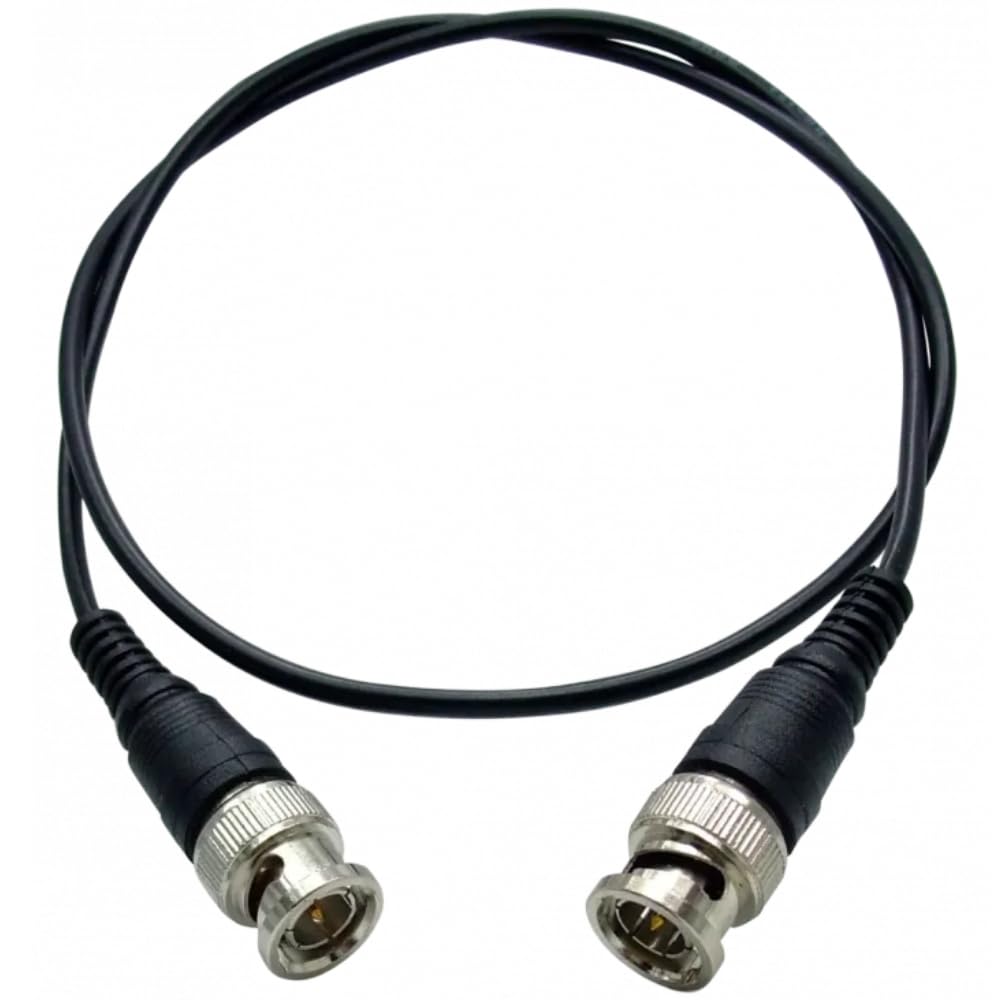 ENS BNC 1FT RG-59/U Premade Cable, Male to Male Extension Connector, Professional Grade Coaxial Wire for CCTV, Oscilloscopes, and Security Cameras