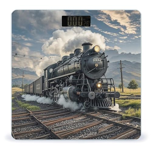 Báscula digital de baño con diseño loco de vapor miniatura 1