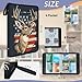 Kuquteed Animal Deer Trading Card Binder 4 Pocket 400 Cards Holder Collector Album with 50 Removable Sleeves Toys Gifts for Boys Girls American Flag Bucks Game Sports Cards