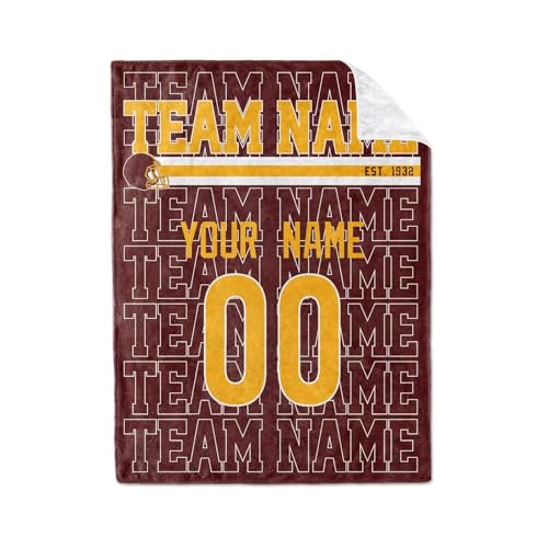 Image of ANTKING W Throw Blanket for Men Women Boy Custom Name and Number Gifts
