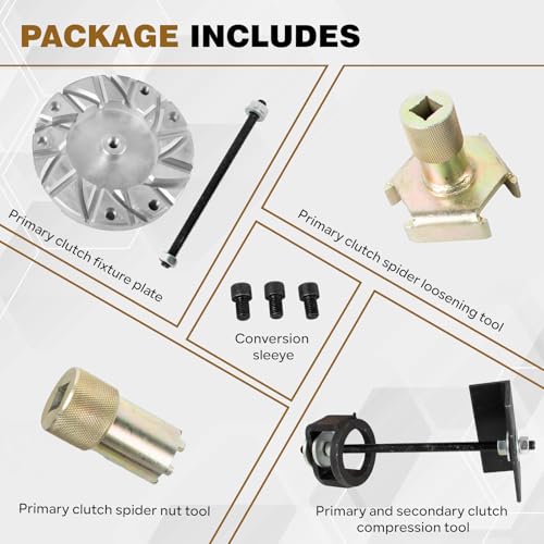Image of P-90 Complete Primary Clutch & Secondary Service Tools Kit Removal Compression Tool Set Compatible with Polaris1986-2022 over 200 Models RZR Turbo Ranger 2016-2021 900 1000 General All Years