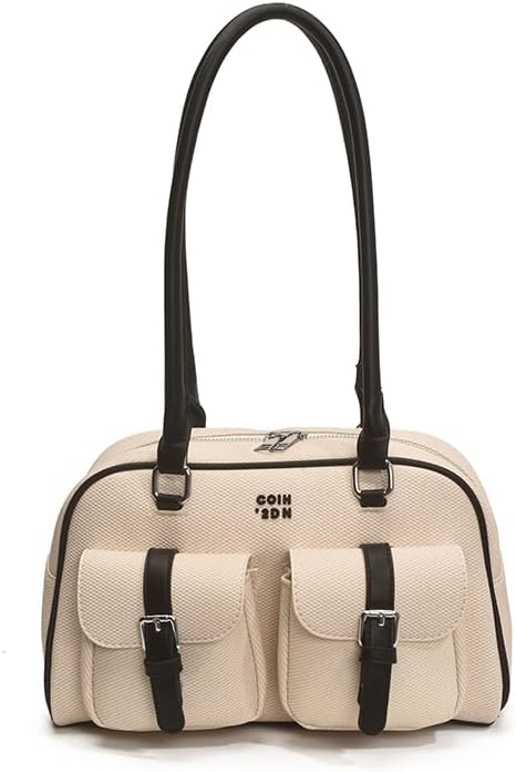 Shoulder Bag Retro Top Handle Bag Y2k 90s Multiple Pockets Designer Handbag Soft Trendy Underarm Purse