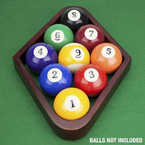 Mahogany Stained Billiard Racks, 2-Pack - Wooden Triangle and Diamond Pool Table Accessories - Sports & Game Room - Standard Size Frames, 9 and 8 Ball Holders