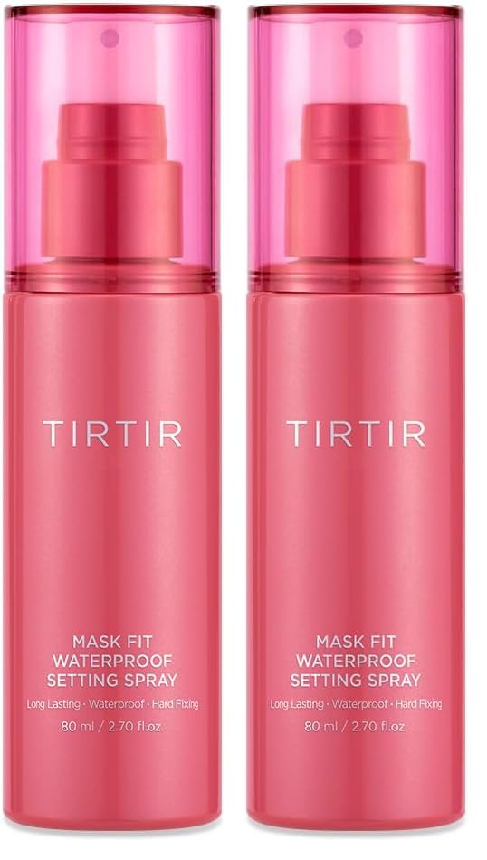 Image of TIRTIR Waterproof Setting Spray - 24 Hour Long Lasting Fix, Sweatproof Water Resistant Makeup Finisher - Ethanol Free, Semi Matte Finish for Oily Skin - Korean Makeup Fixer (Pack of 2)