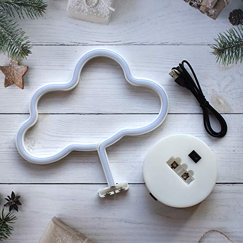 GUOCHENG Cloud Neon Lights Battery&USB Power LED Neon Night Light Creative Lighting Lamp for Home Bedroom Party Decoration Gift for Kids - Image 6