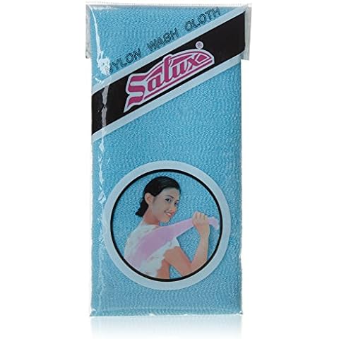 Salux Japanese Beauty Skin Wash Cloth - Beauty Towel/ Scrub/ Nylon Wash Cloth/Bath Body Shower - Blue Cover