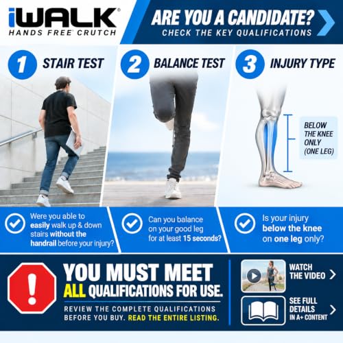 iWALK3.0 Original Hands Free Knee Crutch-Replaces Knee Scooter & Crutches