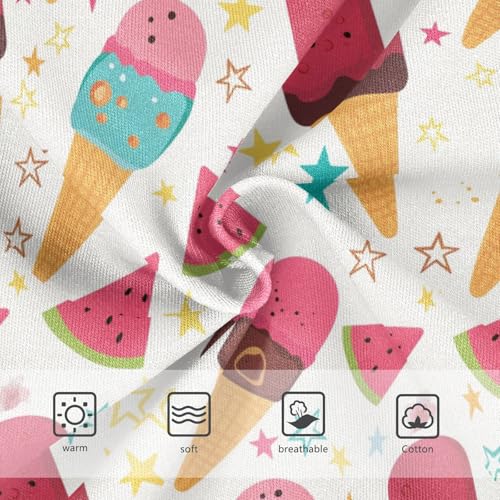 Wusikd Ice Cream Girls' Underwear Cotton Popsicle Girls Briefs Soft Toddler Underwear 2T3