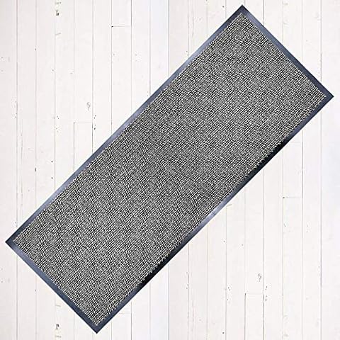 TrendMakers Grey/Black Dirt Stopper Door Mat Runner Cover