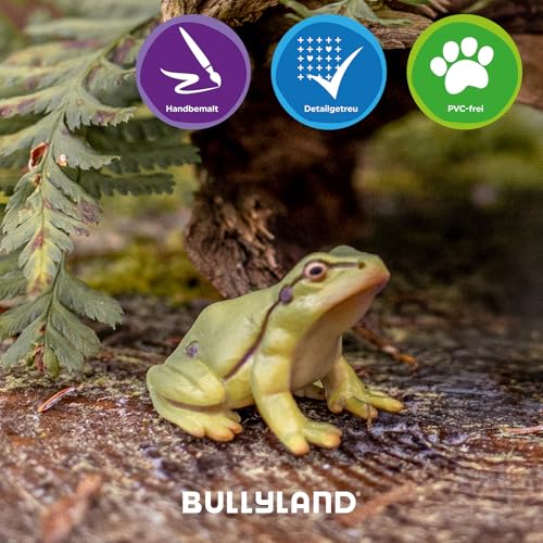 Bullyland 68401 - Spielfigur Laubfrosch, ca. 5,7 cm große Tierfigur, detailgetreu, PVC-frei, ideal als kleines Geschenk für Kinder ab 3 Jahren, Grün