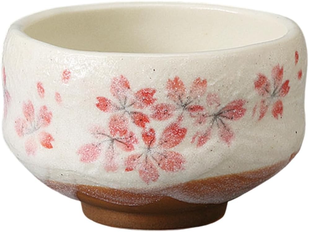 Ale-net Matcha Bowl φ9.4×H6cm 250cc Heian Cherry Blossom Pink Mini Matcha Bowl Tea Ceremony Teaware Matcha Bowl Ceramic Mino Ware Made in Japan