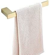 BATHSIR 10 Inch Gold Towel Bar, Brushed Gold Towel Rack Bathroom Towel Holder Square Wall Mounted...