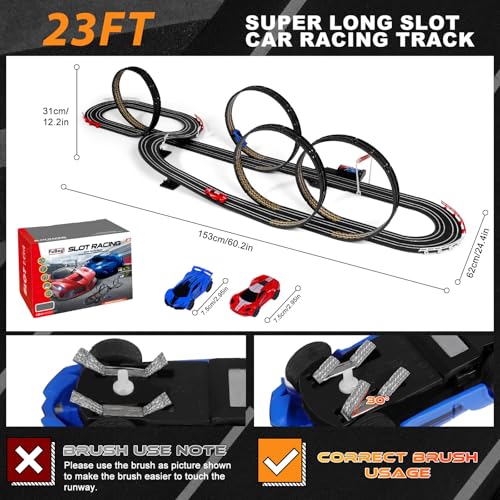 Fubegi JJ211-1 Slot Car Race Track Set For Kids Boys Ages 6 7 8-12, Battery Or Electric Powered Race Car Track Plug In thumb #3
