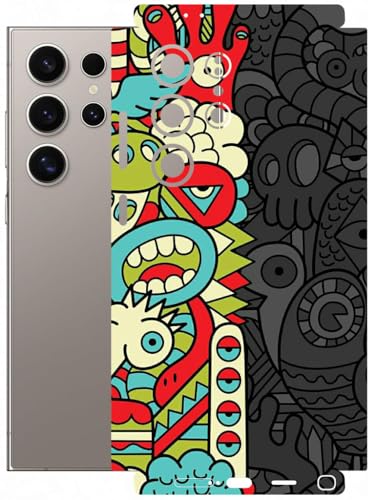 Image of AtOdds - Full Body Back Screen Guard Protector Film - Lamination Wrap Skin Sticker Compatible with Samsung Galaxy S24 Ultra | Scratchproof Matte Finish (Graffiti50)