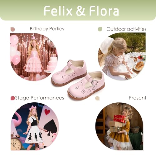 Image of Felix & Flora Toddler Little Girl Mary Jane Dress Shoes - Ballet Flats for Girl Party School Shoes