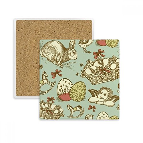 Coaster Pâques absorbant repose-tasse en pierre multicolor