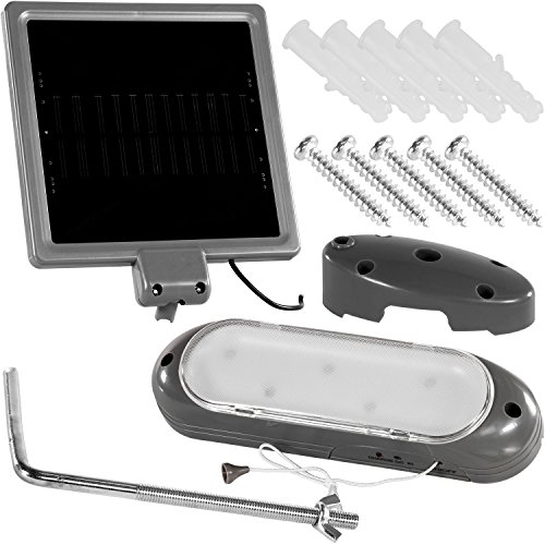 Preisvergleich Produktbild VOLTRONIC® Solar Wandleuchte, Maße 23x6,5x4,8 cm, Solarpanel 16,5x17x1 cm, 5 super helle LEDs, Solarlampe für Garten und Werkstatt Solarleuchte