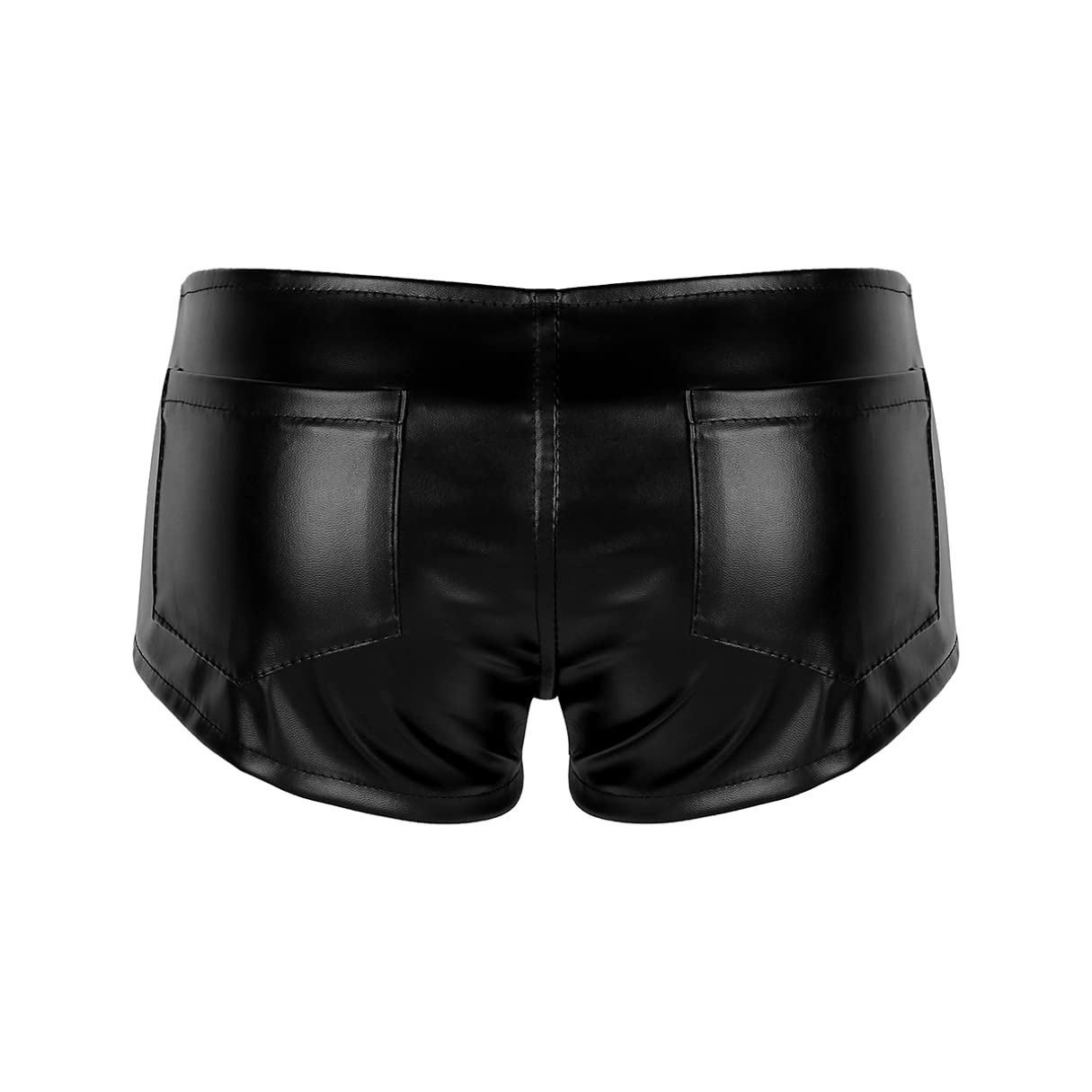 iiniim Booty Pantalones Cortos Cuero para Mujer Cintura Alta Ropa de Danza Baile en Barra Clubwear Traje Pole Dance Bodycon Hot Shorts