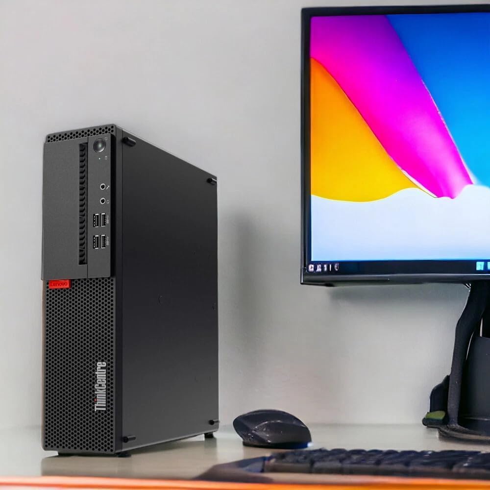 Lenovo ThinkCentre M710s SFF Ordinateur de Bureau, Intel Core i3-6100, 8 Go de RAM, SSD de 256 Go, WiFi, Bluetooth, Clavier QWERTY américain, Windows 11 Pro (reconditionné)