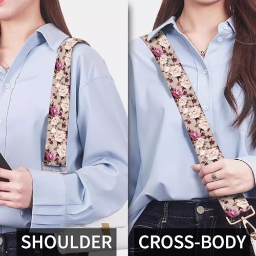 Image of Purse Strap Replacement Crossbody, 3.8cm Wide Shoulder Strap Adjustable Replacement Belt Gold Buckle