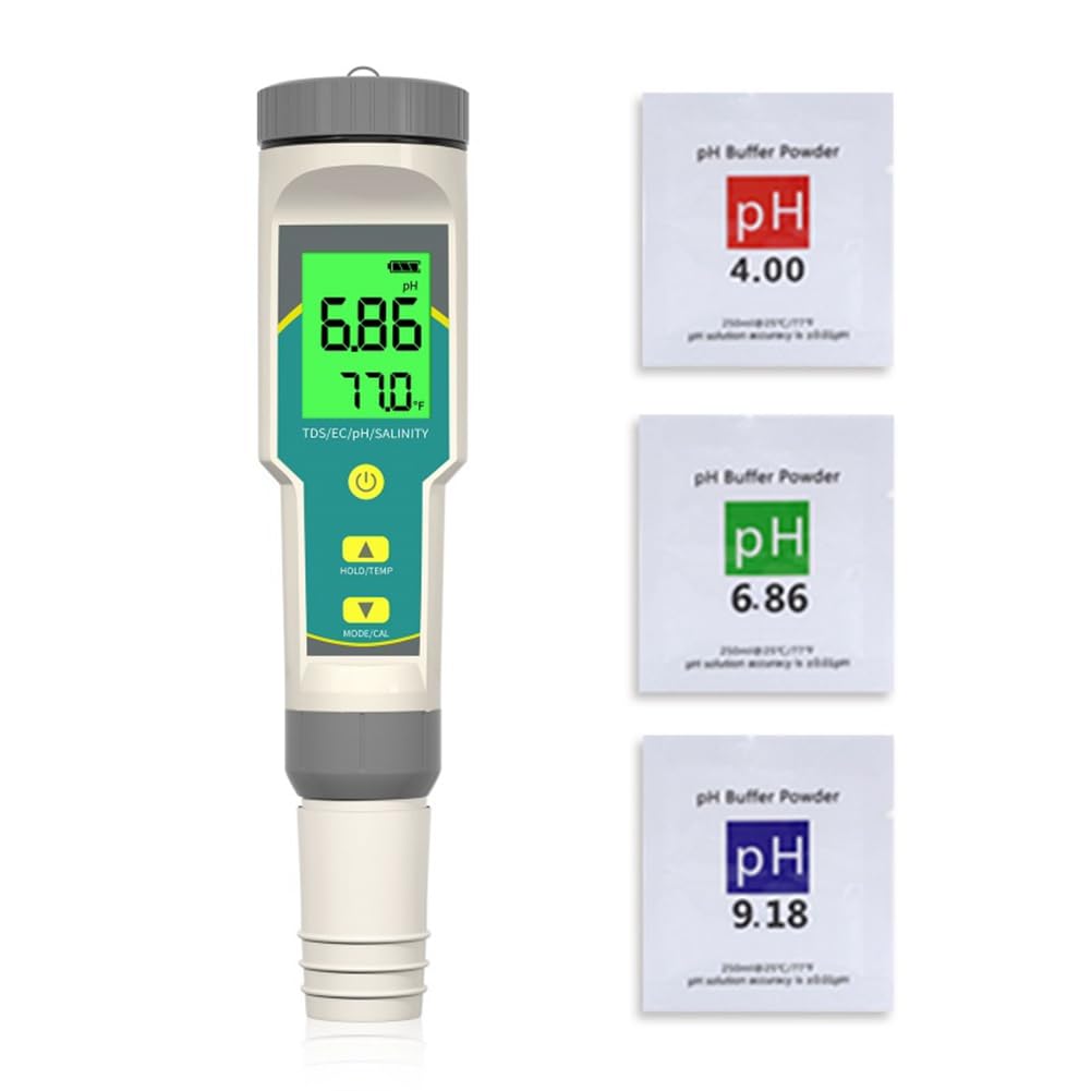 Jnchdghwa As Shown 5 In 1 Digital Water Quality Tester Ph Tds Ec Salinity Temperature Meter For Drinking Water Aquarium Hydroponics Pool