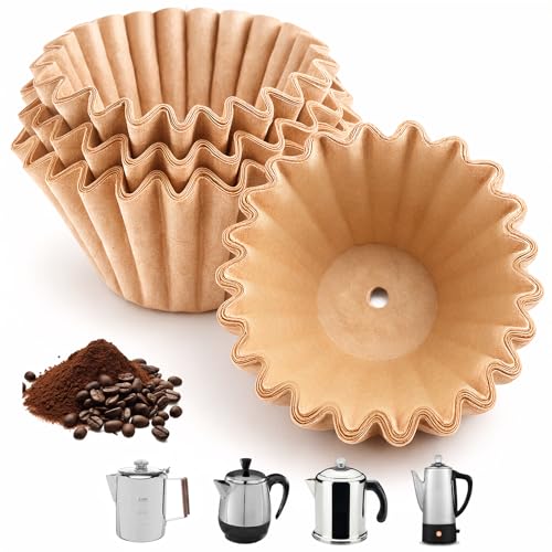 Image of 150Pcs Coffee Filters Compatible with Farberware 4 Cup, Percolator Coffee Filters for Presto 6 Cup, Coletti 6Cup, FCP240 Yosemite, Elite Gourmet 6Cup, Unbleached Basket Coffee Filter