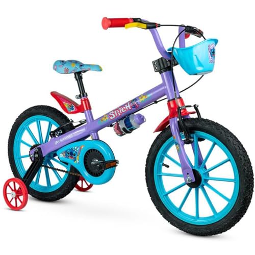 Nathor Bicicleta Infantil Aro 16 Disney Stitch 2 Lilás