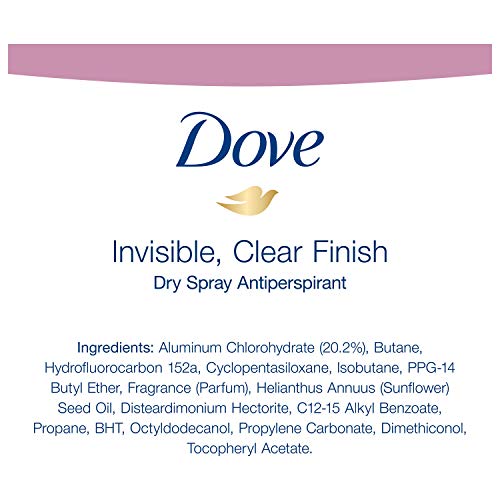 Dove Antiperspirant Deodorant Dry Spray No White Marks Clear Finish