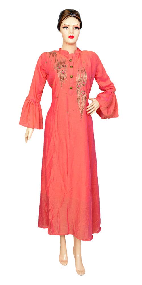 Raini Kart - Muslin Designer Kurti Kurta Peach Colour