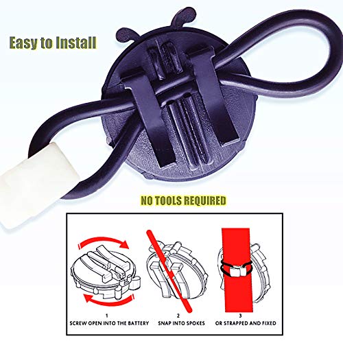 image for INWISH Kids Ladybug Bike Spoke Lights, 4 Pack Front and Back Bicycle W