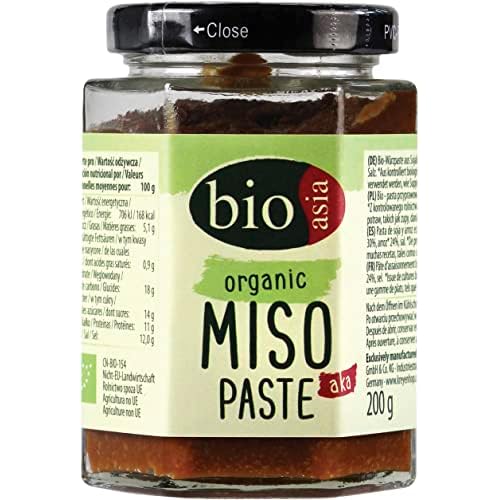 Bioasia Bio Miso-Paste Aka – Würzpaste aus Aka Miso – Von Natur aus vegan – 200 g (1 Stück)