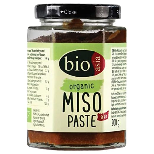 Bioasia Bio Miso-Paste Aka – Würzpaste aus Aka Miso – Von Natur aus vegan – 200 g (1 Stück)