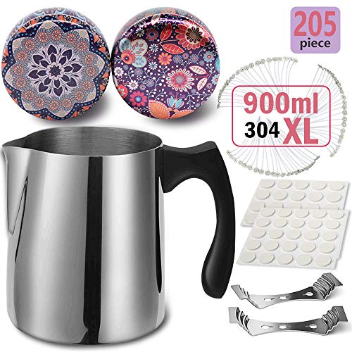 KYONANO Candle Making Kit, Incl. Melting Pot 30oz/900ml, 100pcs Candle Wicks, 100pcs Candle