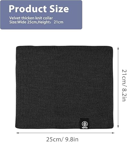 وشاح تدفئة رقبة شتوي للرجال والنساء من نالاكال، وشاح حراري مزدوج الطبقات، سنود محبوك مقاوم للرياح لركوب الدراجات والتزلج والجري والرياضات الخارجية، وشاح صوف قابل للتمدد للطقس البارد