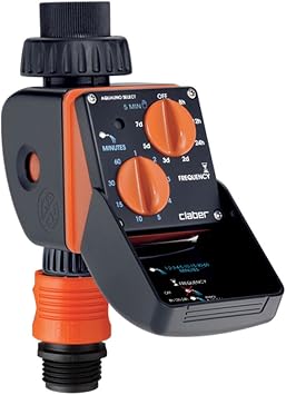 Claber 8423 Aquauno Select 2-Dial Water Timer,Orange