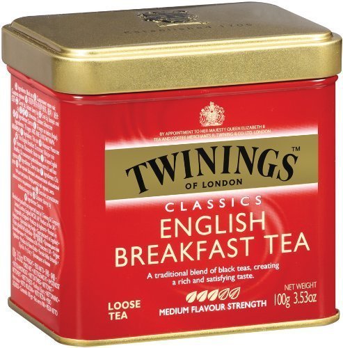 Image of Twinings English Breakfast Loose Tea Tins, 3.53 Ounce Tins (Pack of 6), Smooth, Flavourful, Robust Black Tea Leaves, Caffeinated, Enjoy Hot or Iced