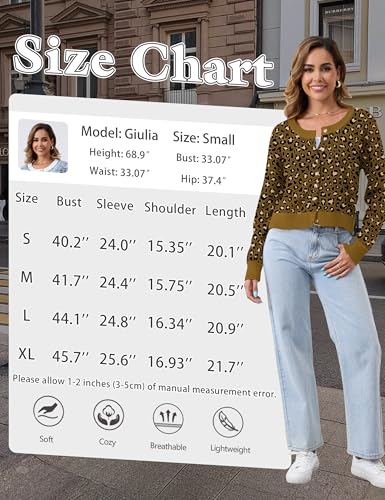 Image of Ziesexy 2026 Leopard Cardigan Womens Button Up Sweaters Long Sleeve Cheetah Print Cropped Cardigan Jackets