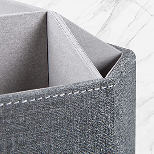 Swivel Remote Control Holder, 9 Rooms Desk Organizer and Decorations for Living Room, Leather Bedside Storage Caddy for TV Controllers/ Makeup Brush Pen/ Office Stationery/ Art Supplies/ Eyeglasses