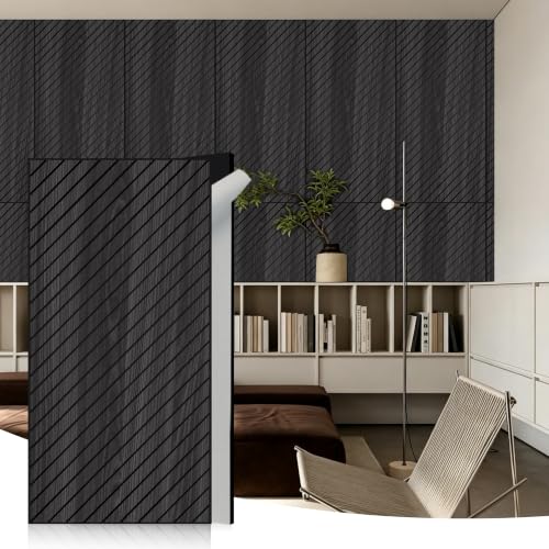 WoveN SounD Acoustic Wall Panels, Black Oak, 10 Pack, 47.2x23.6 in