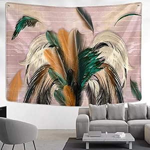 Wandtapijt, hangende kunst, wanddecoratie, wandtapijten, veren inkt, schilderij deken, wandtapijt, boheemse tapijt…