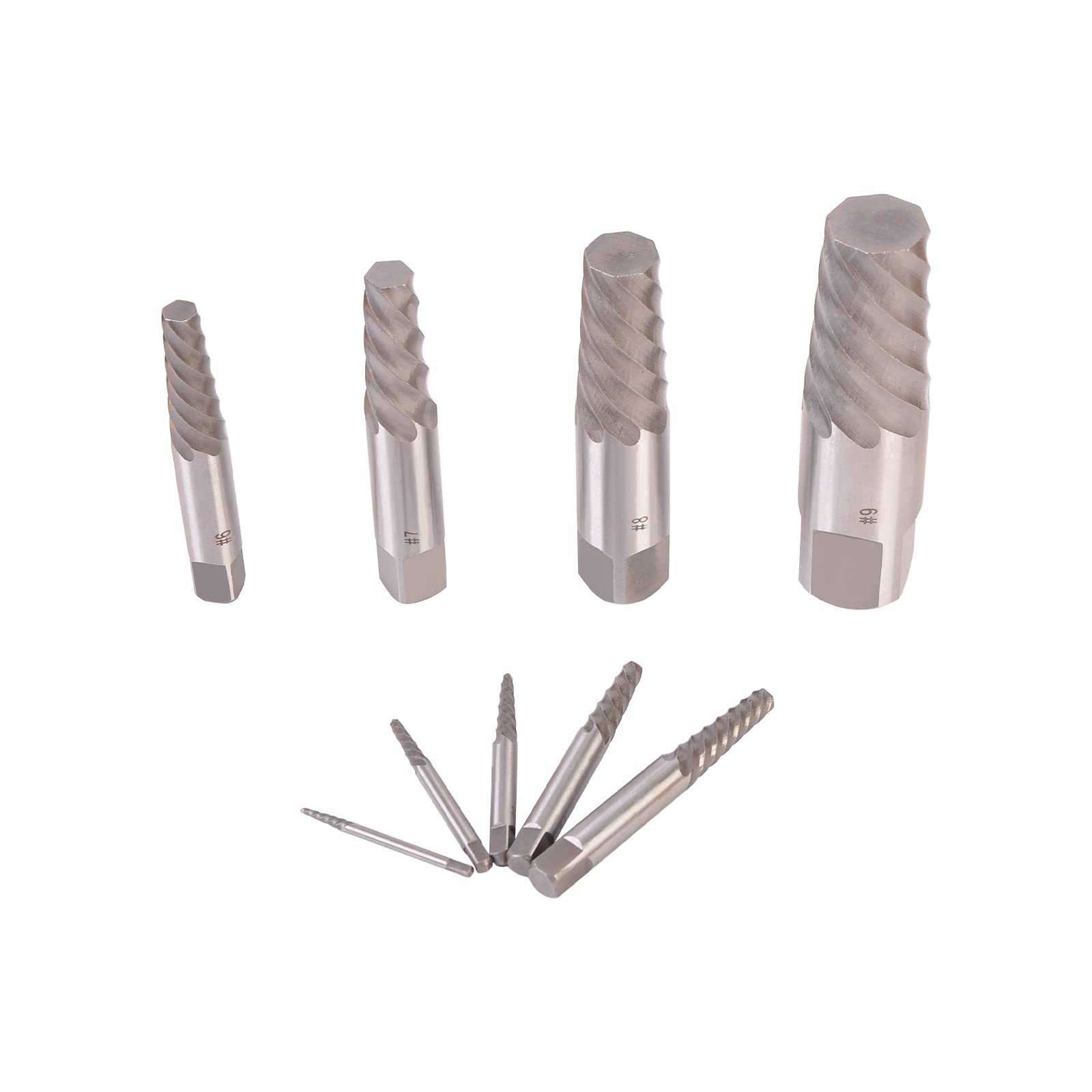 Set di estrattori a vite Jumbo 9 pezzi per rimuovere il tubo della vite prigioniera Easy Out 5/64-1 1/16"