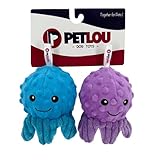 Pet Lou Octopus EZ Squeaky Ball, Set of 2, 4-inch Width