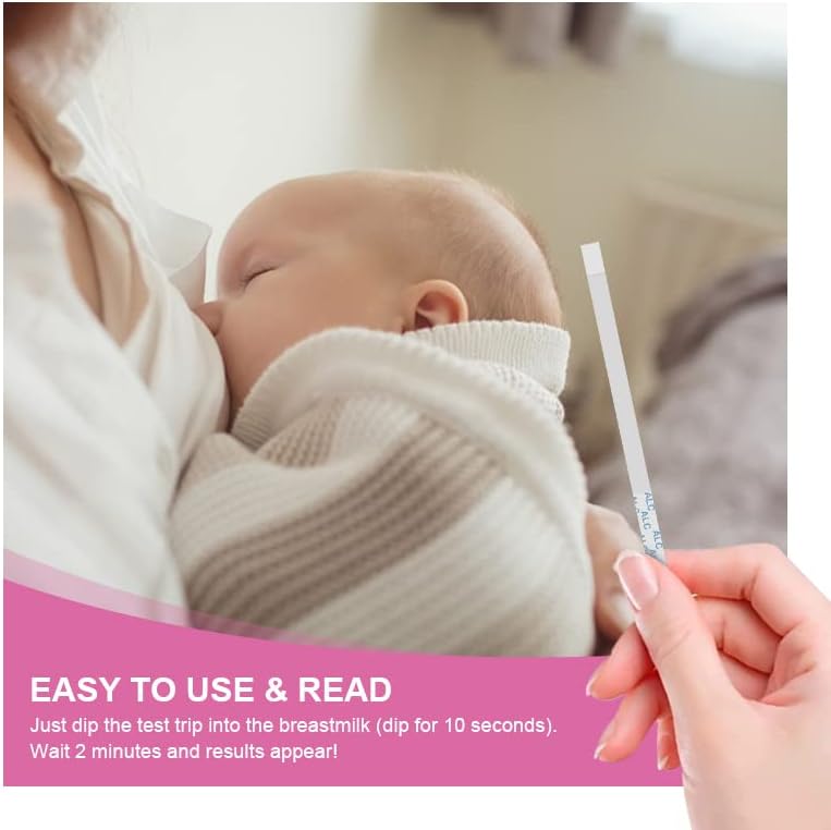 Alcohol Test Strips for Breastmilk,Detects Alcohol in 2 Mintues, High Sensitivity to 0.02%(20mg/dL, Simple Breastmilk Dip Test, Fast and Easy to Use for Breastfeeding Moms-10 pack - Image 2