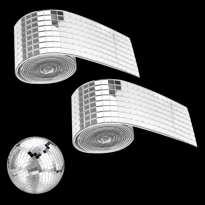 3200 piezas de espejos adhesivos de mosaico para decoración de bola de discoteca y jarrón de flores, mini espejo adhesivos para pegar, espejo mosaico azulejos cuadrados para DIY Ktv fiesta decoración