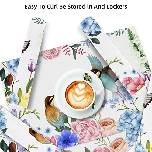 Set de table oiseau rectangulaire lavable 30x45 cm et protection table de cuisine