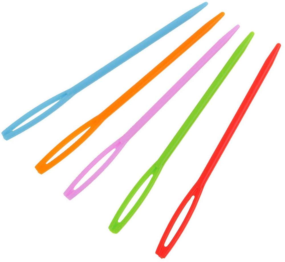 48 Bunte Kunststoff-Nähnadeln – Ohne Spitze, Sicher Für Kinder, Großes Öse (6,9 Cm) – Perfekt Zum Basteln, Stricken & Handarbeiten
