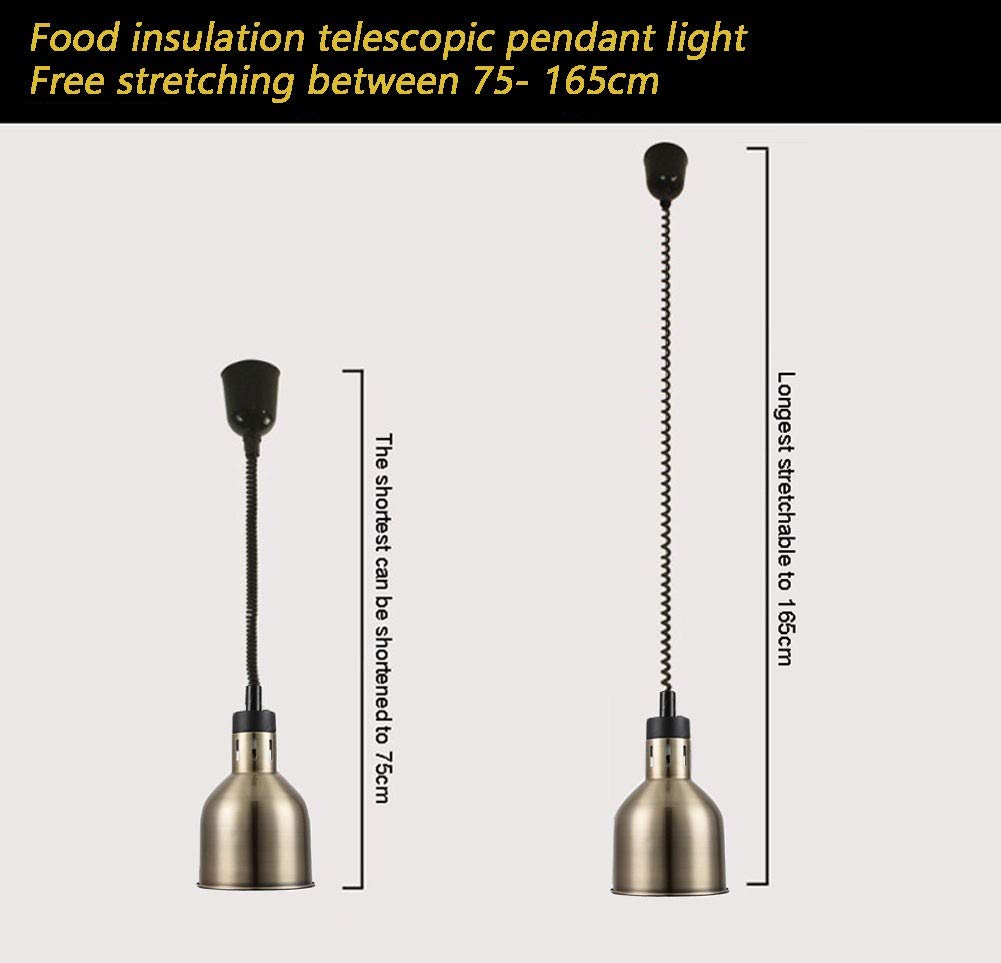 Lampada riscaldante Commerciale per Alimenti, Luce riscaldante per Buffet per Mantenere Caldo lampadario sospeso telescopico Forniture per ristoranti Attrezzature da Cucina, confez