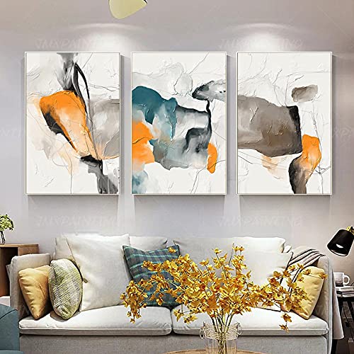 Images d'art mural abstraites orange et toiles de décorations d'intérieur modernes