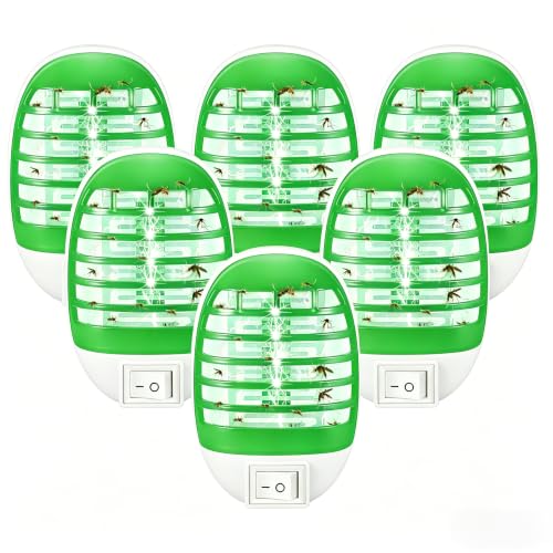 Image of 6 Pack Plug in Bug Zapper, Indoor Bug Zapper Plug in for Flying Insect Fully Automatic Mosquito Trap with Led Light for Patio, Bedroom, Kitchen, Office Mosquito Repellent112 (Green)