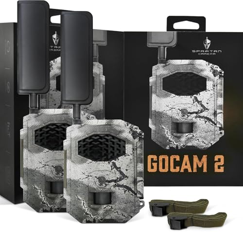 Spartan GoCam 2 LTE Multi Carrier 1080P Video Photo Blackout Infrared IR Trail Security Game Camera Gray Areus Camo (2 Pack)